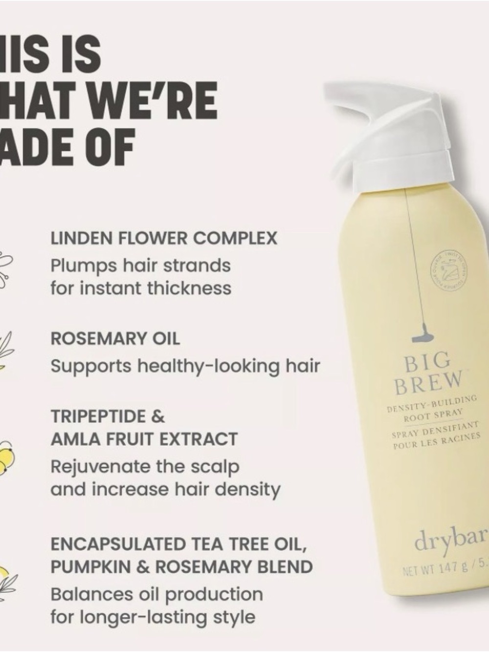 Drybar Big Brew Density-Building Root Spray 147g/5.2 OZ - Picture 4 of 11